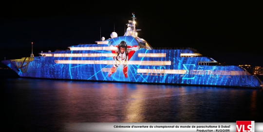 Mapping-3d-yacht-dubai avec parachutiste