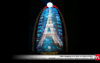 vidéo mapping dubai par VLS Au burj al Arab