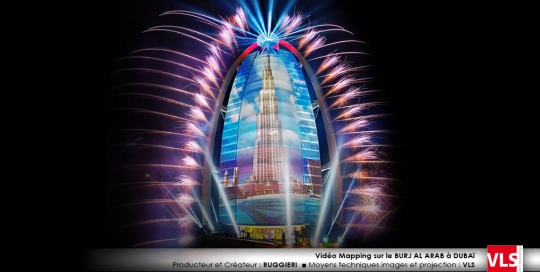 vidéo mapping dubai Burj Al Arab VLS