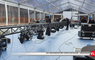 installation kit audiovisuel dans une tente cristal