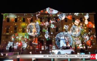 Illumination hotel de ville d'Annecy Son et Lumière La Belle Epoque 2019