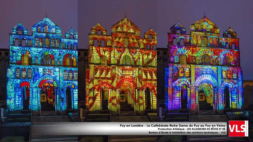 Mapping monumental Puy de Lumière installation perenne Puy en Velay