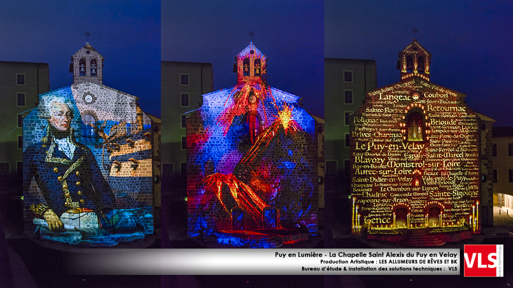 Mapping monumental sur lchapelle Saint alexis du Puy en Velay - installation de solution perenne