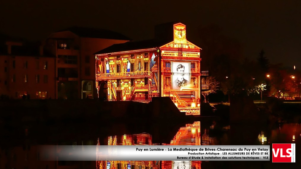 installation mapping permanent -Puy en Lumières-La Médiathèque de Brives-Charensac du Puy en Velay