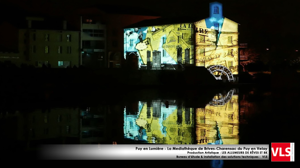 installation mapping permanent -Puy en Lumières-La Médiathèque de Brives-Charensac du Puy en Velay