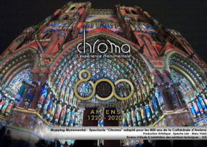 Mapping Monumental -Spectacle Chroma de spectre Lab -800 ans Cathédrale d amiens-2020