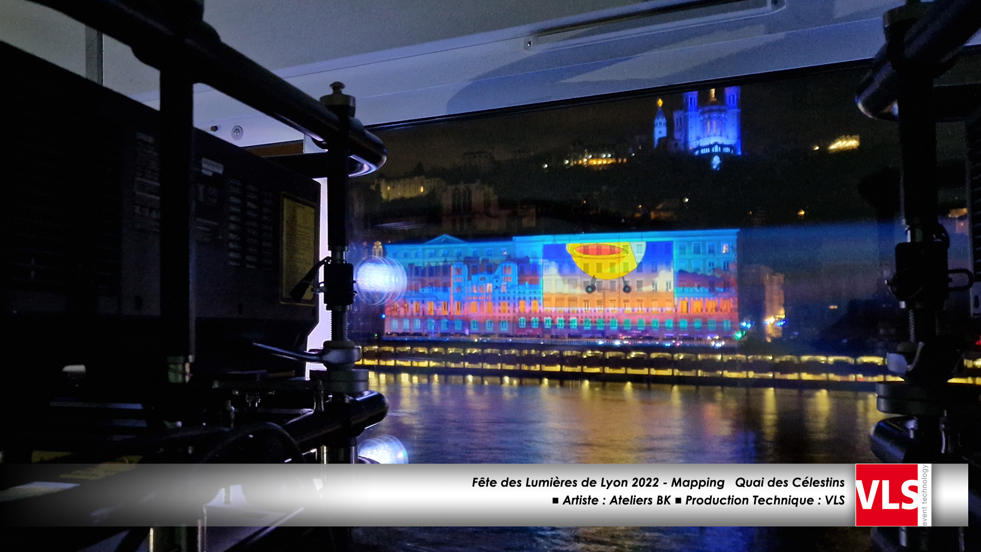 Mapping VLS - quai des Celestins fete des lumières de Lyon 2022 - Ateliers BK