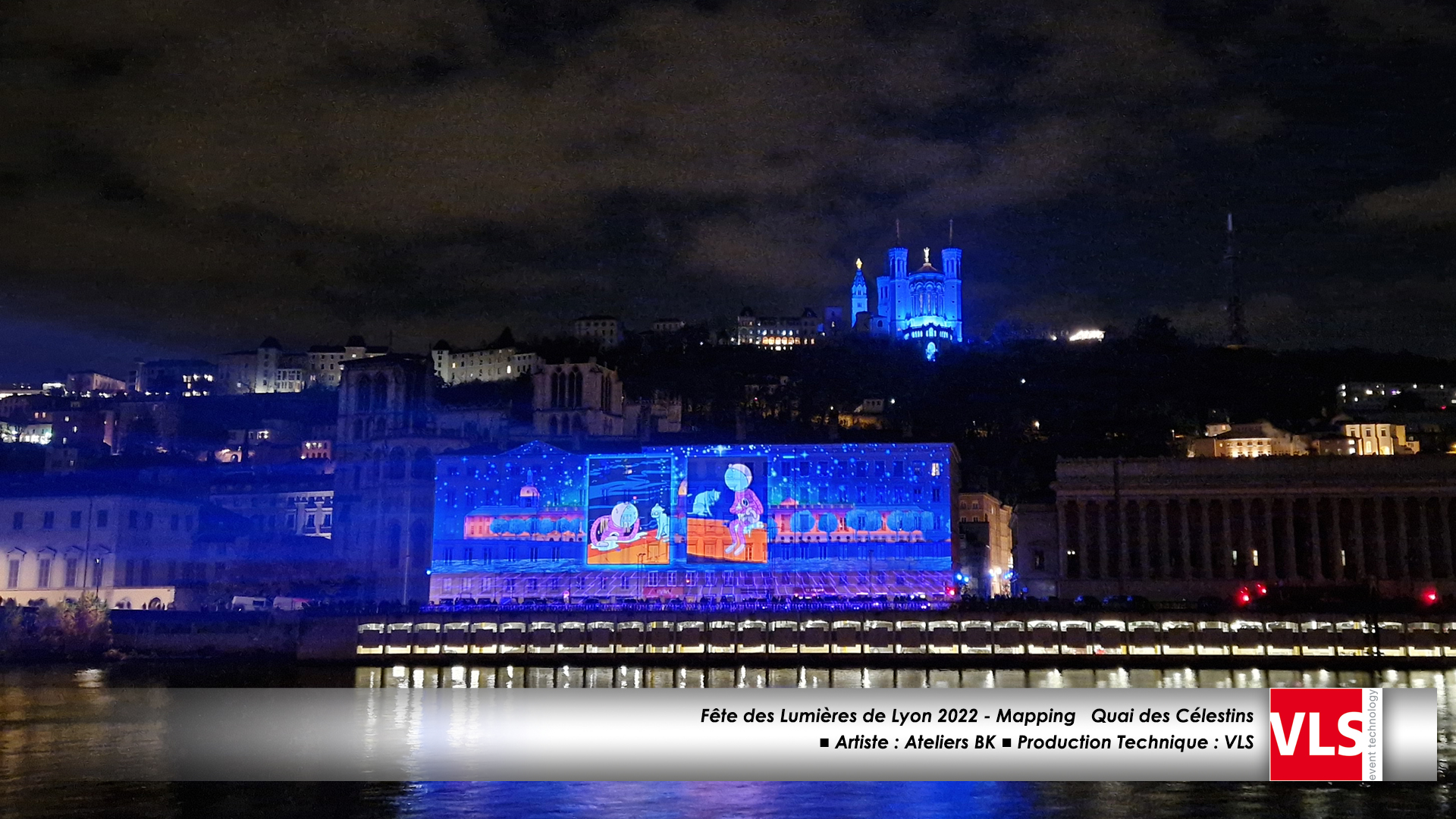 Mapping VLS - quai des Celestins fete des lumières de Lyon 2022 - Ateliers BK