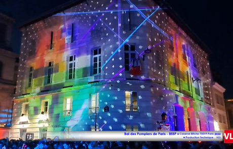 2022- Bal des Pompiers de Paris - BSSP- Caserne Bitche Mapping video Eclairage IVL Photon sonorisation systeme A15 LAcoustics