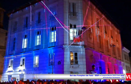 2022- Bal des Pompiers de Paris - BSSP- Caserne Bitche Mapping video Eclairage IVL Photon sonorisation systeme A15 LAcoustics