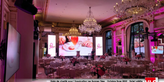 2023 Gala de charité Association Les Bonnes Fées Octobre Rose - Hotel Lutétia -Mur LED Design Light Son Syva