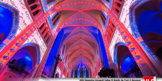 2023-Mapping-immersif-Universite-des-Lumieres-Eglise-st-Martin de Pont a Mousson Production VLS mapping création visuelle et sonore design lumières